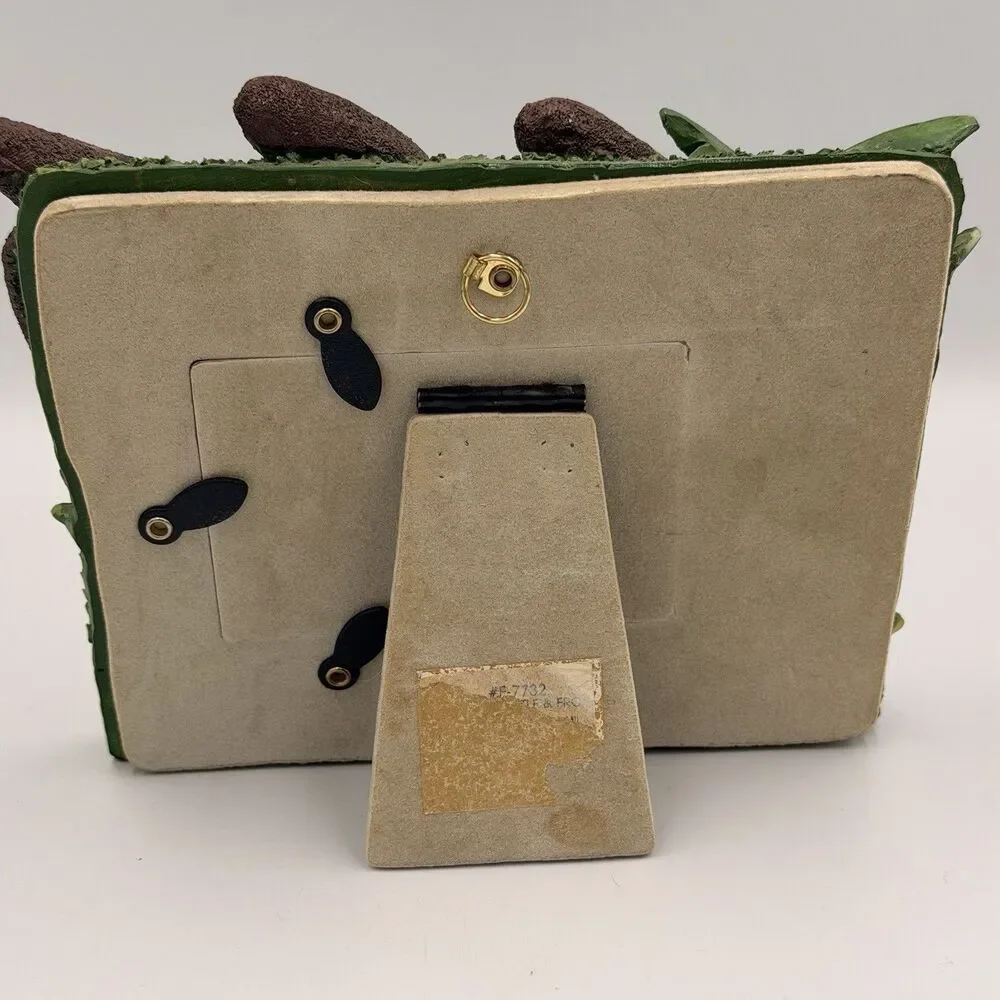 Vintage 2000 SWIBCO Frog Turtle Cattails 3D Resin Picture Frame 3x2